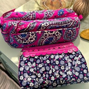 Set of 2 Vera Bradley cosmetic bags.